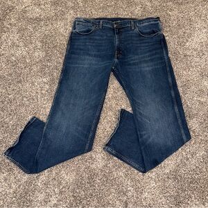 Levis Workwear Fit Men’s 40x30 Blue Cotton Denim Bootcut Leg Jeans